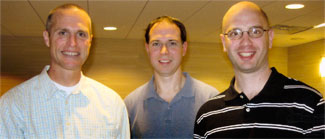 Former members of Elder’s life course program at Atlanta celebration – (left to right) Lance Erickson, Steve MacDonald, Steve Hitlin.